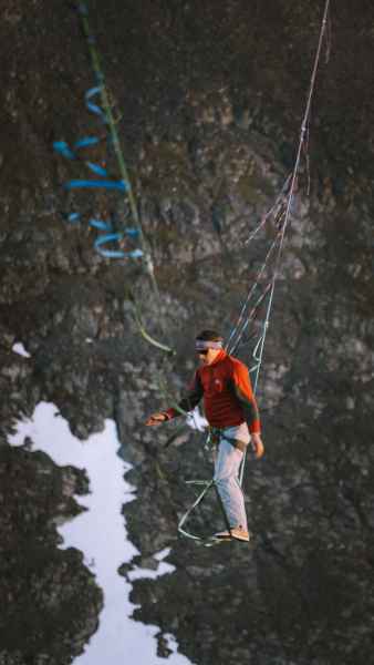 Lapporten (SE) highline 1,2 km world record on skydiamond 2021